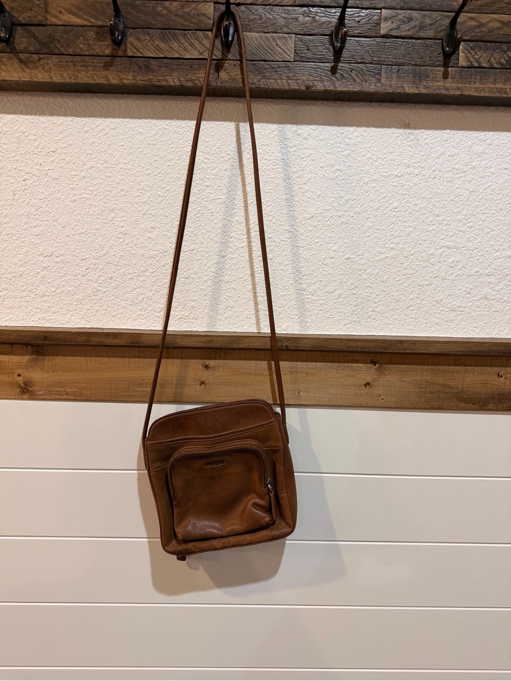 Fossil Brown Leather Crossbody Bag